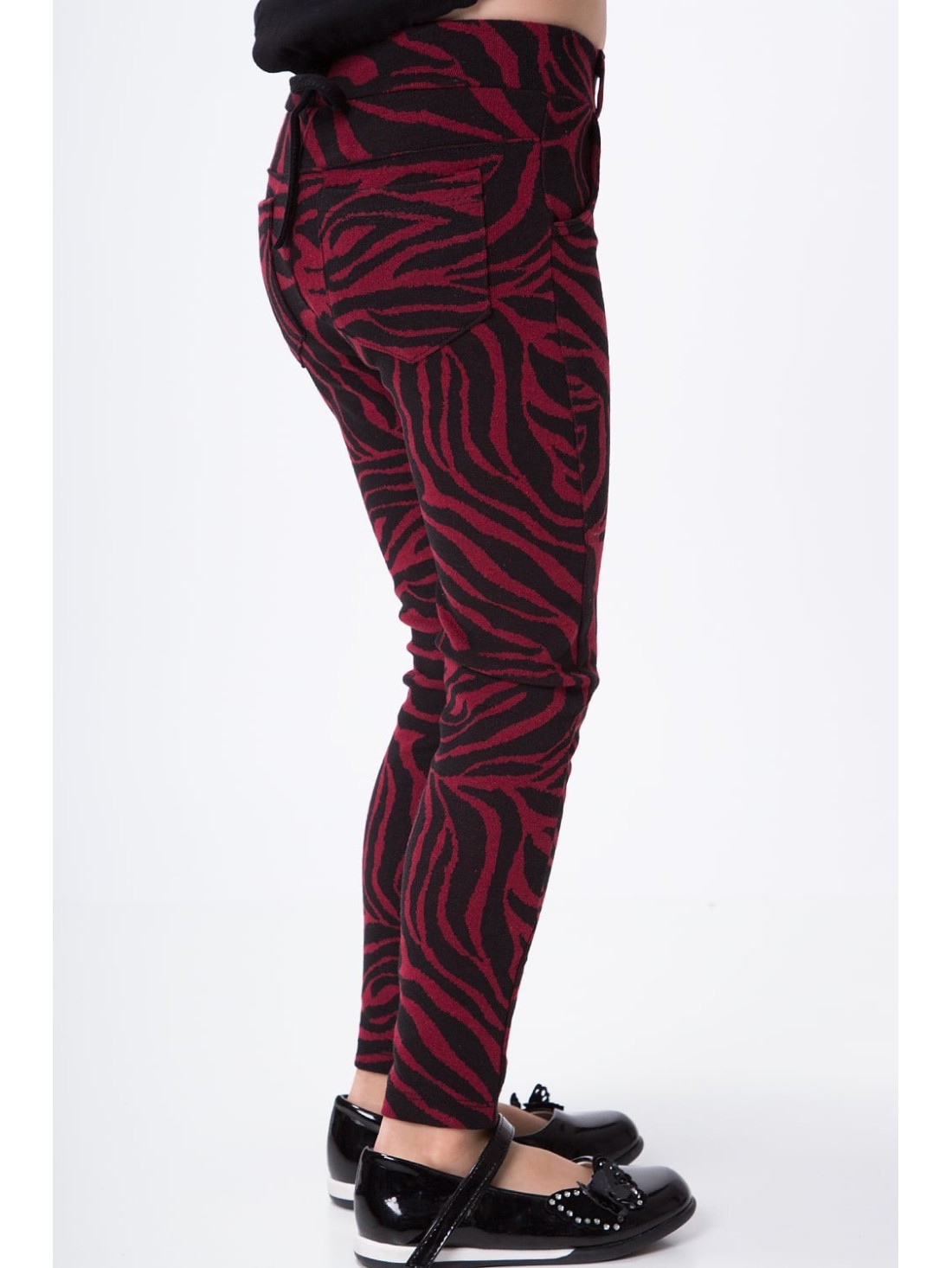 Pantaloni fete negre si visiniu NDZ53220 - Magazin online - Boutique